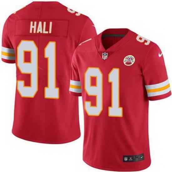 Nike Chiefs #91 Tamba Hali Red Team Color Mens Stitched NFL Vapor Untouchable Limited Jersey